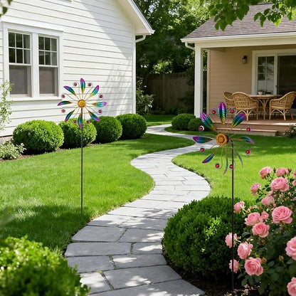Metal Wind Spinners Outdoor,Wind Spinners for Yard and Garden Kinetic Windmill Waterproof Wind Sculptures & Spinners for Patio Lawn Decor