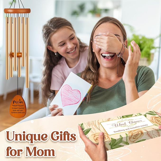 Mothers Day Mom Gifts, Mom Birthday Gifts for from Daughter Son Kids, Mother Wind Chimes, Mammy Gift Ideas for Birthday, Thanksgiving, Christmas - with ‘I Need You’