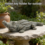 Hide A Key Outside Crocodile Key Hiders, Animal Spare Key Hider Hidden Key Holder Small Alligator Statue for Garden Outdoor Indoor or Yard