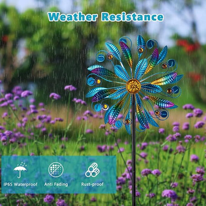 Metal Wind Spinners for Outdoor, 360° Spinning Wind Sculpture with Sturdy Metal Stake, Art Decor for Garden, Yard, Patio, Lawn - Ideal Gift for Family & Friends