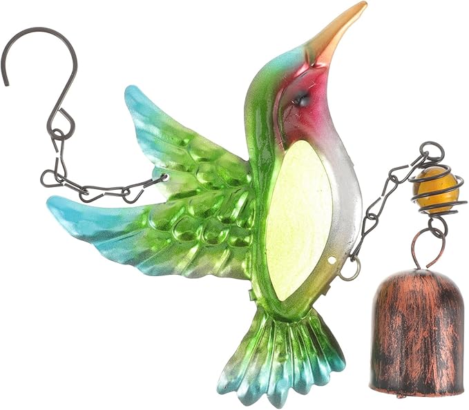 Metal Hummingbird Wind Chime Lightweight Metal Animal Design Sound Outdoor Garden Patio Hanging Decor