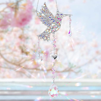 Mom Birthday Gifts from Daughter - Mom Gifts for Mother's Day Birthday - Sun Catchers Indoor Window Hummingbird Gift for Women Bird Lovers Mother Grandma Outdoor Garden Home Decor