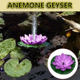 Solar Fountain for Bird Bath, 1.2W Free Standing Floating Lotus Solar Powered Fountain with 6 Nozzles,Solar Water Pump for Fish Tank,Garden,Pond,Outdoor,Pool Decor