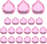 M METERXITY 20-Pack Crystal Ball Prisms, 24mm/0.94 Inch Chandelier Pendant Maker Hanging Crystals Chandelier Prisms for Home/Windows/Garden/DIY Decoration[Light Pink]