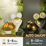 ASTRAEUS Solar Turtle Statue Garden Light Figurine Outdoor Decor with 5 LED Lights Lawn Decor Statue Unique Christmas Birthdays Housewarming Gift for Patio, Balcony, Yard