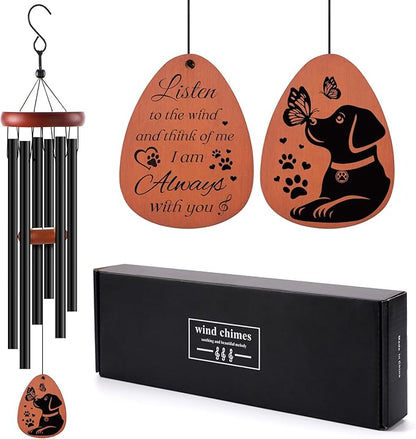 Dog Memorial Gifts Wind Chimes, Loss of Dog Sympathy Windchime Puppy Passing Away Gift for Pet Lover Owner, Personalized Pet Windchimes Bereavement Gifts Dogs