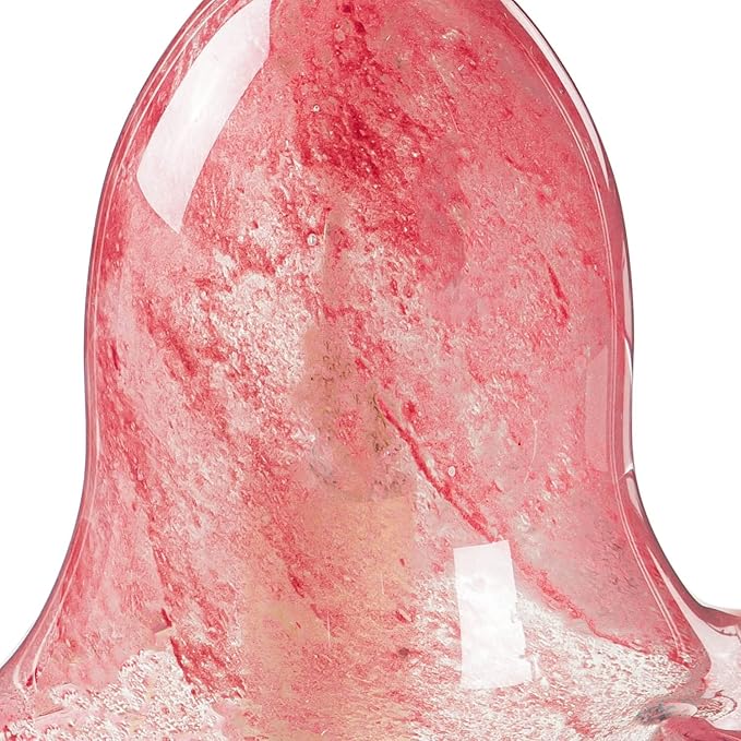 Evergreen Colorful Art Glass Bell Wind Chime | Pink| Solid Wood Striker | Natural Deep Tone | 7 Inches Tall | Beautiful Gift for Patio, Garden, Outdoor Home décor