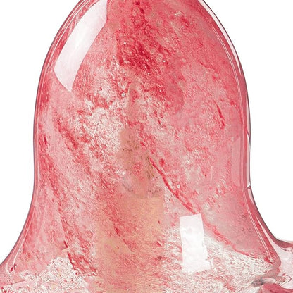 Evergreen Colorful Art Glass Bell Wind Chime | Pink| Solid Wood Striker | Natural Deep Tone | 7 Inches Tall | Beautiful Gift for Patio, Garden, Outdoor Home décor