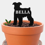 Miniature Schnauzer Plant Marker Garden Statue Stake Miniature Schnauzer Outdoor Yard Art Decor Memorial Remembrance Sculpture for Yard Garden Porch Lawn Grassland Park Farm Flowerpot Decor.