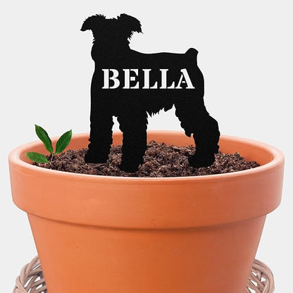 Miniature Schnauzer Plant Marker Garden Statue Stake Miniature Schnauzer Outdoor Yard Art Decor Memorial Remembrance Sculpture for Yard Garden Porch Lawn Grassland Park Farm Flowerpot Decor.