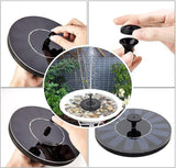 Solar Bird Bath Fountain Pump,Solar Fountain Pump with 7 Removable Nozzles and 4 Anti-Collision Bars,Solar Floating Fountain Pump for Bird Bath,Pond,Garden,Backyard Decoration,Outdoor ,Aquarium