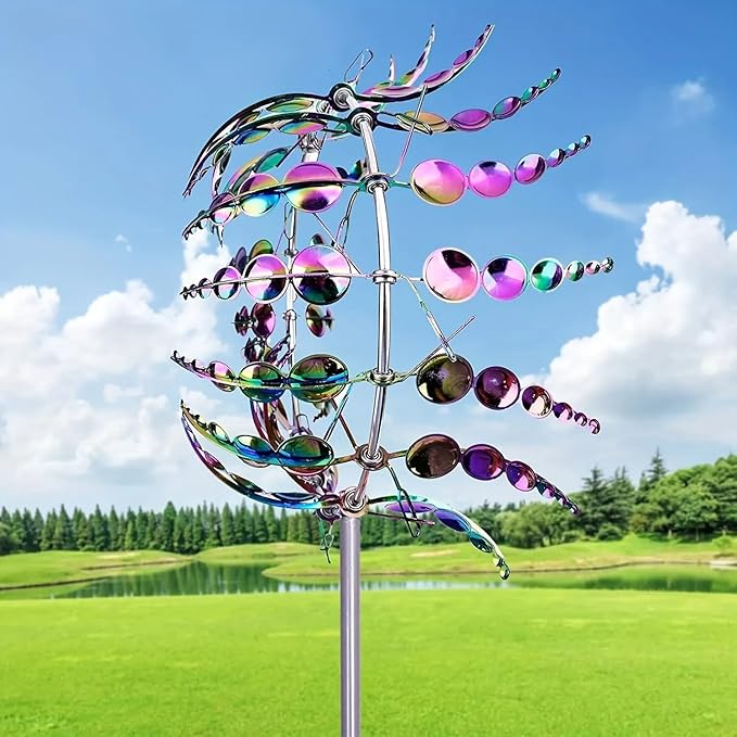 Generic Shirem Magical Metal Windmill, Kinetic Wind Sculptures & Spinners, 3D Wind Spinner, Kinetic Spinner, Enchanting Wind Spinner for Yard and Garden.
