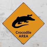 Crocodile Crossing Xing Sign Beware of Crocodile Metal Sign Ocean Animal Funny Warning Sign Crossing Zone Sign for Farm Yard Front Door Indoor Outdoor Street Sign 12x12in