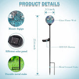 Solar Garden Lights Outdoor Decorative - Solar Gazing Ball Mosaic Garden Stakes Decorative Waterproof Outdoor Lights for Pathway Yard Lawn Decoration Blue