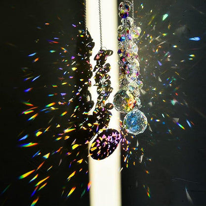 Hanging Crystals Suncatchers (40mm ab), Sun Catchers with Crystals Indoor Window, Rainbow Maker Christmas Party Wedding Window Ornament,Pack of 2