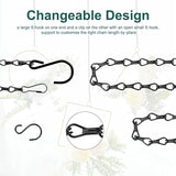 6PCS Hanging Chains with S Hooks, 24.2IN Long Chains with Clips, Adjustable Black Metal Chains Hanger for Plant, Sign, Bird Feeder, Wind Chime