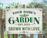 Personalized Metal Signs with Name Made in USA Custom Vintage Garden Sign Waterproof Vintage Decorative Metal Print for Wall Decor Customized Home Garden Ideas Gifts Artwork Prints for Yard Ourdoor