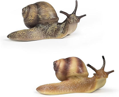 2pcs Snail Figurine Toy Mini Animal Figures for Fairy Garden, Mushrooms, Micro Landscape Decor(Mixed Color)