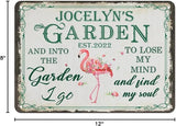 Customize Metal Signs with Name Garden Sign Personalized Waterproof Vintage Decorative Metal Print for Wall Decor Home Garden Ideas Gifts Made in USA