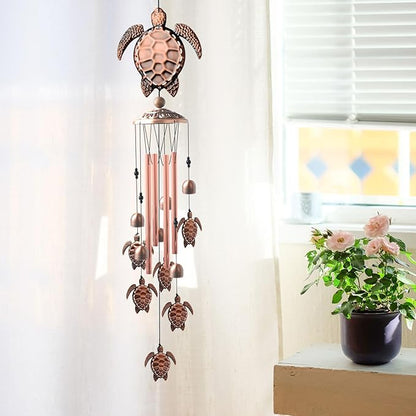 Sea Turtle Wind Chimes Outdoor, Mother Gift,Birthday Gifts for All mom/Grandma/dad/Women/Aunt/Daughte/Friend/Niece/Sister/Teacher,Gardening Gift,Memorial windchimes Outside,Yard Decor