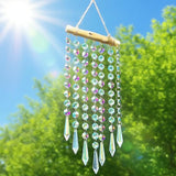 Crystal Window Suncatchers, Hanging Prism Sun Catcher Ornament Garden Rainbow Maker Wind Chime Crystal Prisms Ornament for Wedding, Party, Bedroom Decor