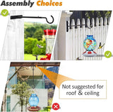 BOLITE Bird Feeder Hanger(16 to 24 Inch), Adjustable Hanging Plant Brackets, Plant Hangers for Hanging Bird Feeders, Planters, Lanterns, Wind Chimes, String Lights, 2 Pack, Black