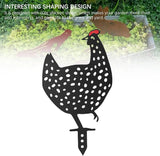 flexman Chicken Garden Stake, Iron Garden Decorative Statues Multifunctional Chicken Family Garden Yard Art for Yard Outdoor Lawn Backyard (C)