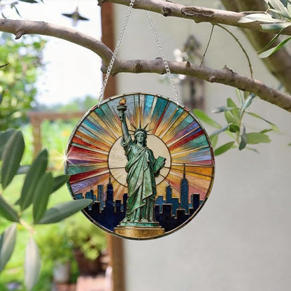 Statue of Liberty Sun Catcher, Statue of Liberty Acrylic Windows Hanging, Acrylic Wall Outdoor Garden Decor, Window Hanging American Patriotic Suncatcher, American Gift