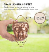 Good Directions 474P-8 Buddha Head Rain Chain 8-1/2 Feet Long, 12 Large Figures,100% Pure Copper