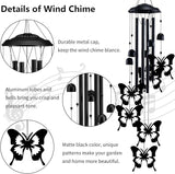Butterfly Wind Chimes for Outside, Butterfly Gifts for Women Men Mom Grandma Birthday, 37" Windchimes Hanging Outdoors Garden Decor, Home Patio Garden Porch Yard Decorations