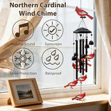 Memorial Wind Chimes for Loss of Loved One,Sympathy Gifts for Loss of Mother/Dad/Husband - Cardinal Wind Chimes for Outside with Light-Catching,in Memory of Loved One Gifts,Sympathy Wind Chimes 35"