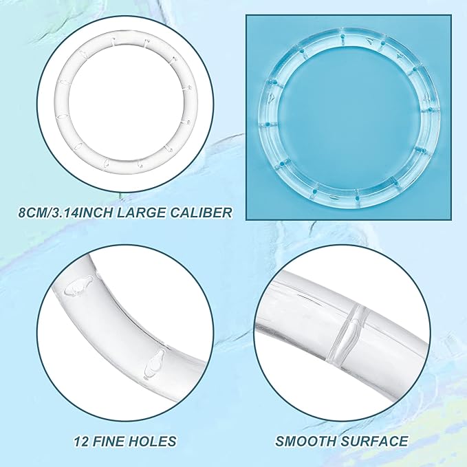 GORGECRAFT 4 Pack Wind Chime Supplies - Top Ring Transparent Top Circles with Elastic Thread for Outdoor Home Garden Patio
