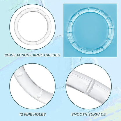 GORGECRAFT 4 Pack Wind Chime Supplies - Top Ring Transparent Top Circles with Elastic Thread for Outdoor Home Garden Patio