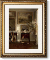 ARPEOTCY Vintage Gold Framed Wall Art, Still Life Interior Cello Landscape Paintings Victorian Farmhouse Wall Decor for Living Room Bedroom Bathroom Canvas Prints Antique Picture Frame 13x16 inch