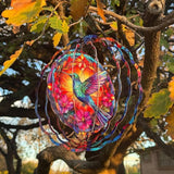 Hummingbird Wind Spinner, 3D Hanging Stainless Steel Garden Spinner, Wind Spinner Hanging for Outdoor & Indoor Décor, Unique Gifts for Yard Garden Decoration or Patio Décor (Hummingbird)