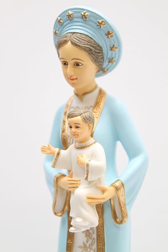 Vittoria Collection 16 Inch Our Lady of La Vang Statue Indoor Outdoor Made in Italy