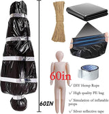 Halloween Decorations Corpse Dead Victim Props 60 inch Hanging Dead Body Decorations Scary Fake Corpse in Bag Indoor Outdoor Halloween Props Creepy Decor Haunted House Hanging Decorations (Black)