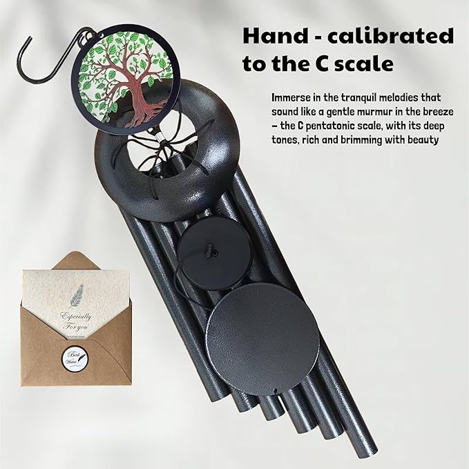 Windchimes in Memory of a Loved One - 50-Inch Extra-Long Style,6 Thick Tubes, Tree of Life Design, Soothing Deep Tone Suitable for Garden Decora, Sincere Sympathy Gifts to Grief and Honor Loved Ones