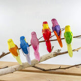 Berfutall-Feather Parrot Bird Decor 6" DIY Craft for Wedding Decoration Home Garden Party Set of 6pcs with Metal Clip