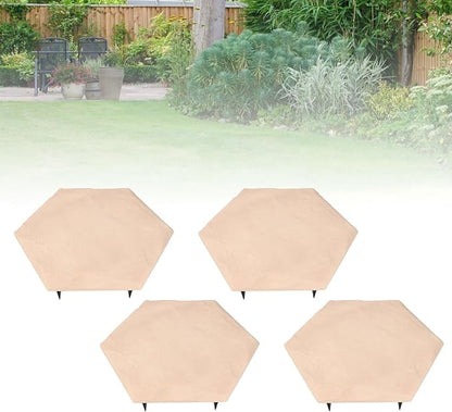 4Pcs Large Stepping Stones,Outdoor Stepping Stones with 24pcs Ground Stakes,Outside Flooring Pavers Decorative for Garden Yard Lawn Pathway Walk Way (Beige)
