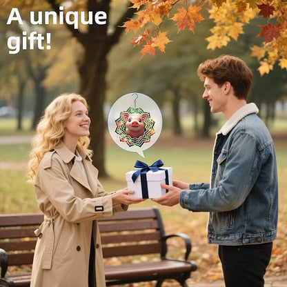 8 Inch Sublimation Wind Spinner, 3D Aluminum Metal Wind Spinner with Hook, Indoor Yard Garden Hanging Decoration, Weather Resistant Rotating Spiral Ornament