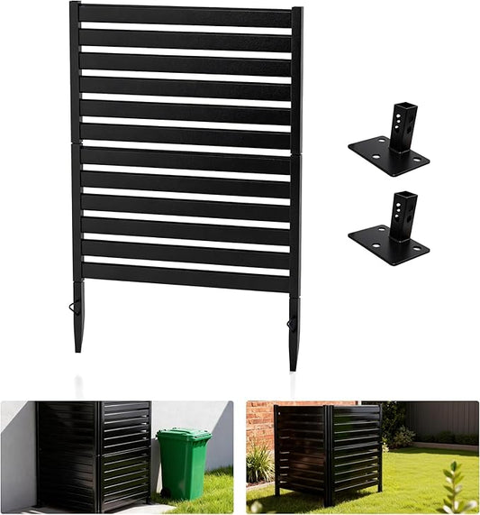 38" W x 48" H Outdoor Privacy Fence Panels, Wrought Iron Privacy Screen for Backyard & Patio - Also as Air Conditioner Cover, Pool Equipment & Trash Can Enclosure