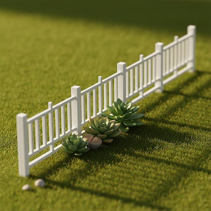 LUOZZY 20 Pcs Miniature Doll Fences Fairy Garden Ornament Vintage Fences Micro-Landscape Dollhouse Decorations