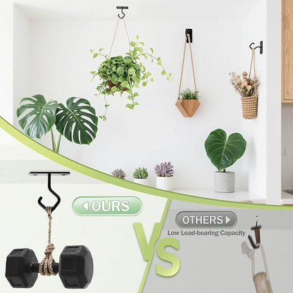 AJART Ceiling Hooks for Hanging Plants: Iron Plant Hanger for Wall Mount - 4 Pack/2.5 Inch Ceiling Hook for Indoor Use