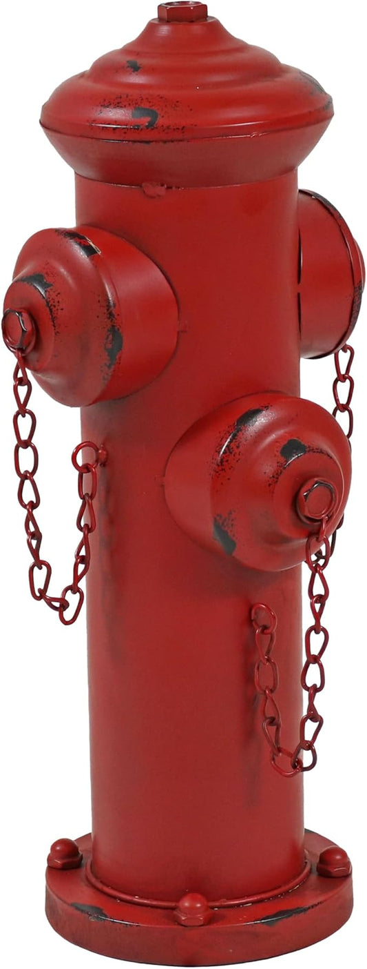 Sunnydaze Fire Hydrant for Dogs to Pee on - Dog Fire Hydrant Pee Post for Potty Training- Red Powder-Coated Paint Finish - 14 in