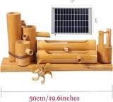 Solar Water Fountain, Outdoor Water Fountain with Water Pump, Feng Shui Zen Bamboo Fountain, Japanese Garden Decoration, for Bird Bath, Pond, Fish Tank