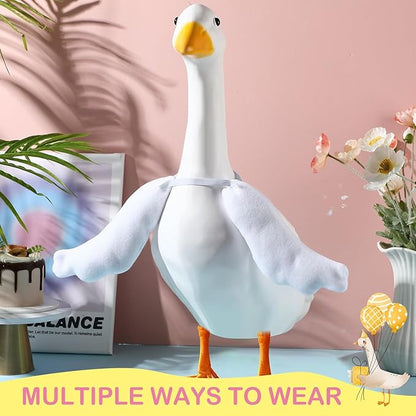 Shinylin 2 Pcs Porch Goose Wings for 15”- 18" Porch Lawn Goose Outfit Accessories White Arms for Outdoor Patio Yard Lawn Art Decoration (Rippled Edge)
