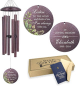 ASTARIN Sympathy 32" Wind Chimes for Loss of Loved One, Personalized Memorial Deep Tone Wind Chime, Remembrance Gift for Loss, Windchimes in Memory of Mother Father Daughter,Produced in USA