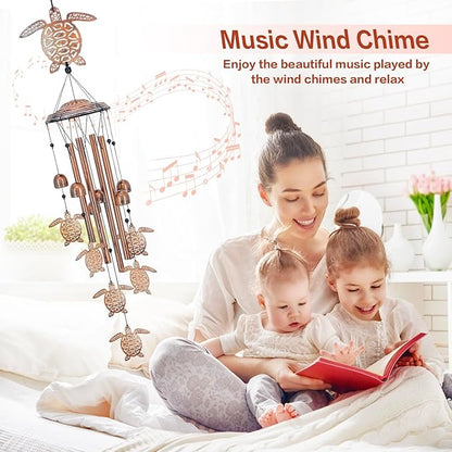 Turtle Wind Chimes Outdoor Sea Turtle Gifts for Women/Men/Mom/Grandma/Wife Birthday Gifts Memorial Gift Metal WindChimes for Outside/Indoors, Home, Lawn, Porch, Patio, Garden Decor, Yard Decorations