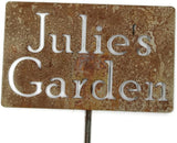 Classic Metal Garden Markers Clearance Items 20 to 33 Inches Tall (Julie's Garden 21", Naturally Rusted)